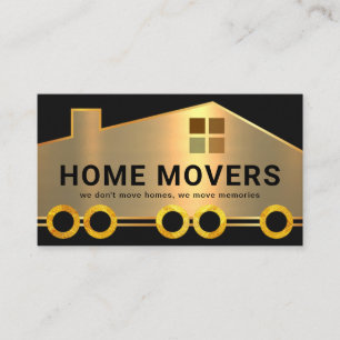 Creative Gold Home On Moving Wheels Business Card