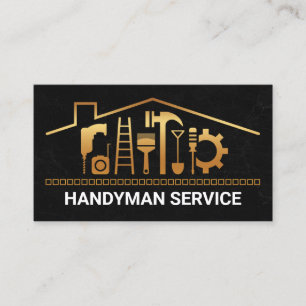 Creative Gold Rooftop Handyman Tools Business Card
