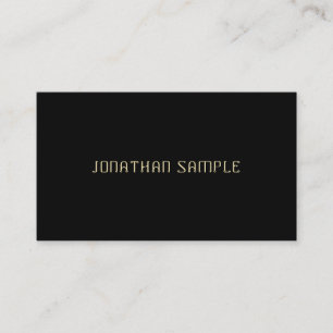 Creative Gold Text Modern Minimalist Black Trendy Business Card