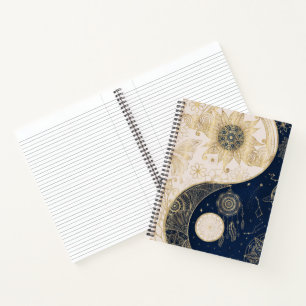 Creative Gold Yin Yang Night Day Mandala Notebook