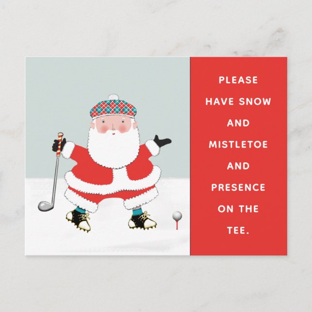 Creative Golf Christmas Holiday Postcard (Front)
