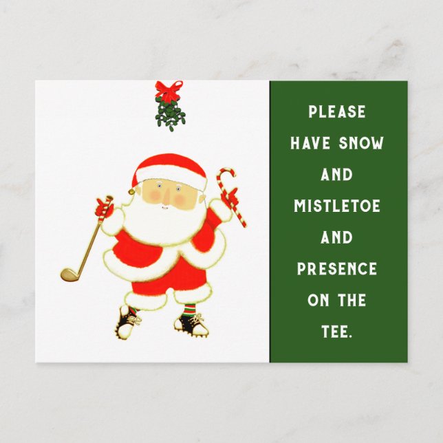 Creative Golf Christmas Holiday Postcard (Front)
