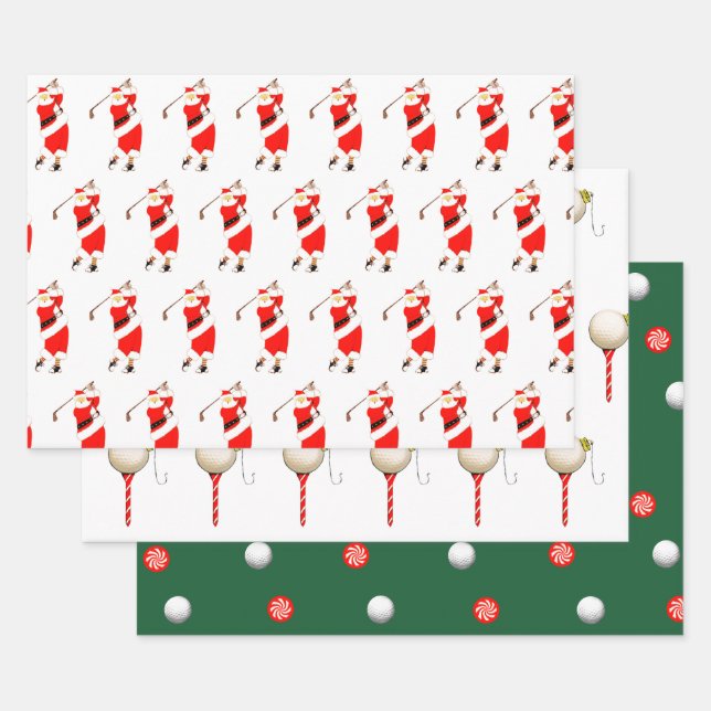 Creative Golf Christmas Wrapping Paper Sheet (Set)