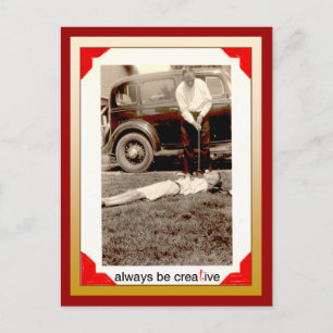 Creative golfer postcard