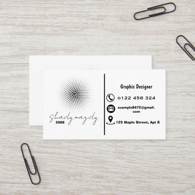 Creative Graphic Designer Business Card (Front/Back In Situ)