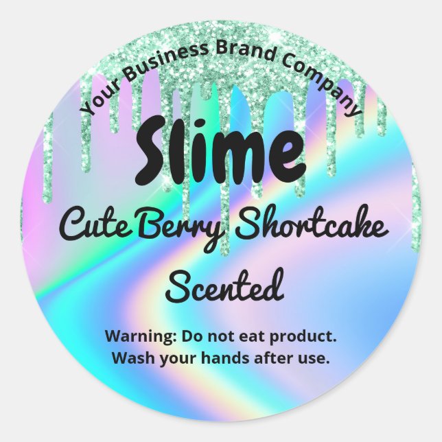 Creative Green Glitter Slime Drips Product Label (Front)