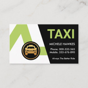 Creative Green Taxi Routes Cab Driver Business Card