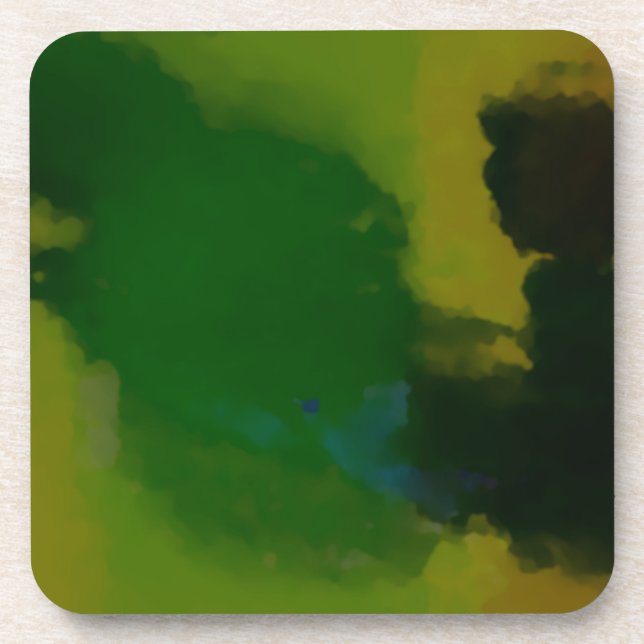 Creative Green Yellow Abstract Coaster (Front)