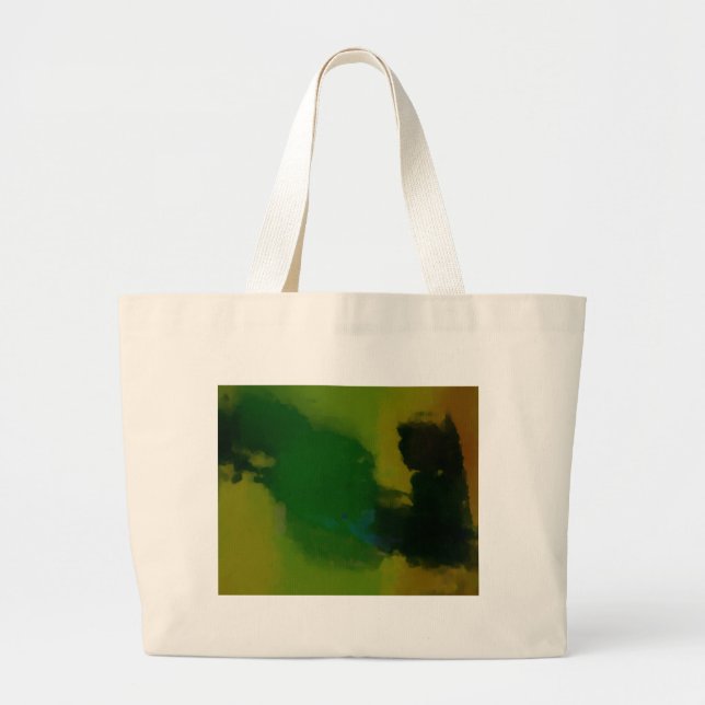 Creative Green Yellow Abstract Large Tote Bag (Front)