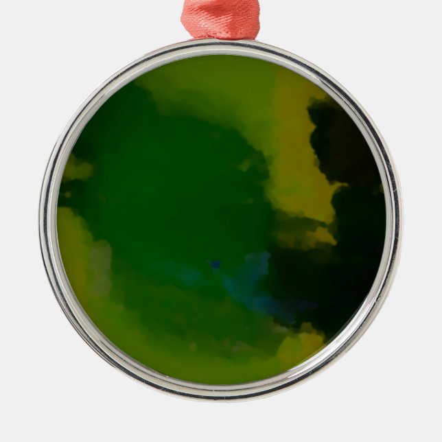 Creative Green Yellow Abstract Metal Tree Decoration (Front)