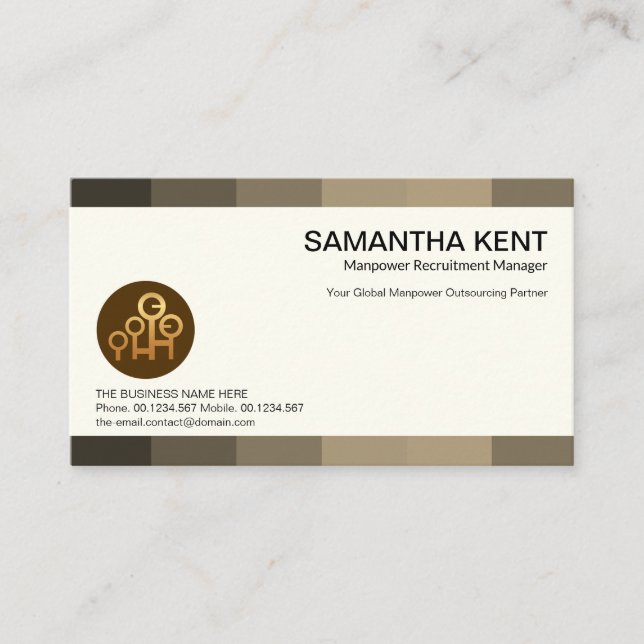 Creative Grey Shade Panels Career Headhunter Business Card (Front)