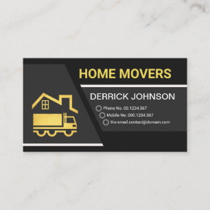 Creative Grey Trapezium Layers Home Movers Business Card