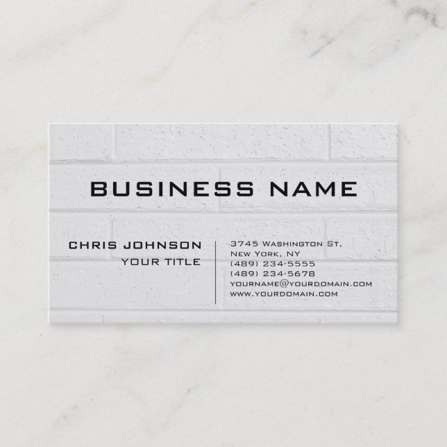 Creative Grey Wall Trendy Stylish Consultant Business Card (Front)
