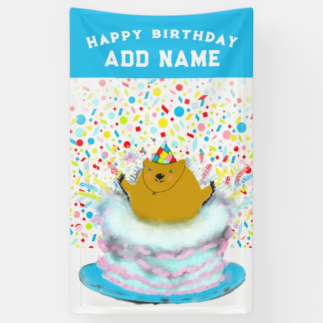 Creative Groundhog Day Birthday Banner (Vertical)