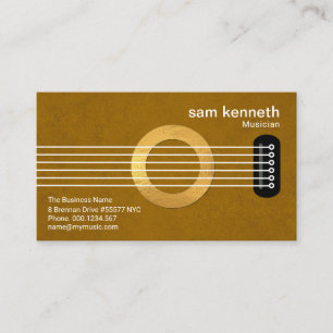 Creative Guitar Gold Sound Hole Musician Business Card
