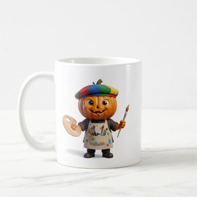 Creative Halloween Pumpkin Art  Coffee Mug (Left)