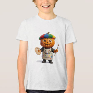 Creative Halloween Pumpkin Art Tri-Blend Shirt
