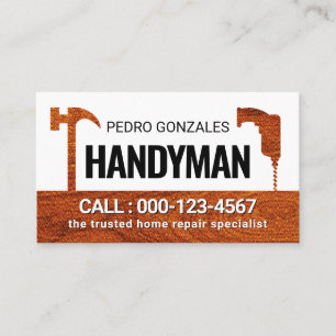 Creative Hammer Drill Home Tools Business Card