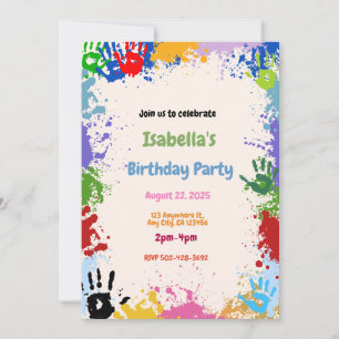 Creative Hand Paint Art Birthday Party Invitation