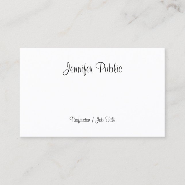 Creative Handwritten Script Modern Clean Pretty Business Card (Front)