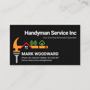 Creative Handyman Hammer Home Business Card
