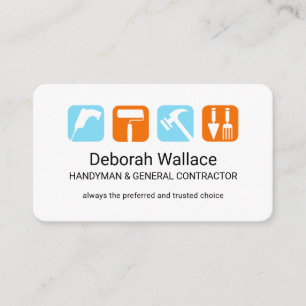 Creative Handyman Repair Tool Icons Business Card