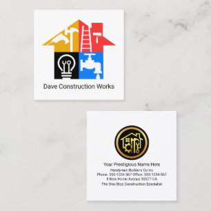 Creative Handyman Tools Building Square Business Card