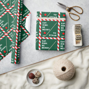 Creative Hockey Holiday Gift Wrapping Paper