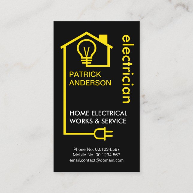 Creative Home Electric Wiring Circuit Electrician Business Card (Front)