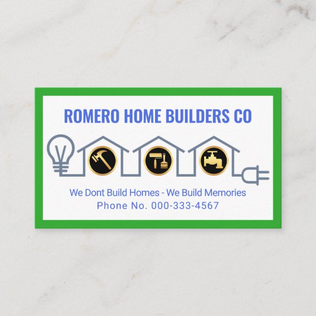 Creative Home Handyman Tools Circuit Wiring Business Card (Front)