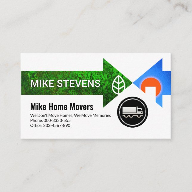 Creative Home Moving Arrows Business Card (Front)