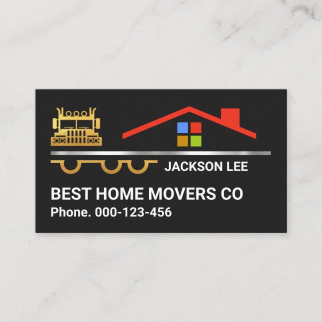 Creative Home Moving Truck Business Card (Front)