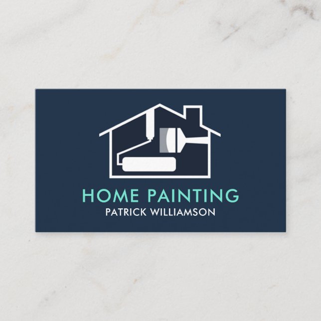 Creative Home Paint Brush Frame Business Card (Front)