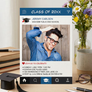 Creative Instagram Frame Photo Graduation Party Invitation