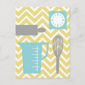 Creative Kitchens - Utensils on chevron Postcard