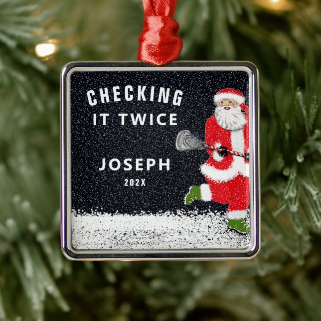 Creative Lacrosse Christmas Metal Ornament (Tree)