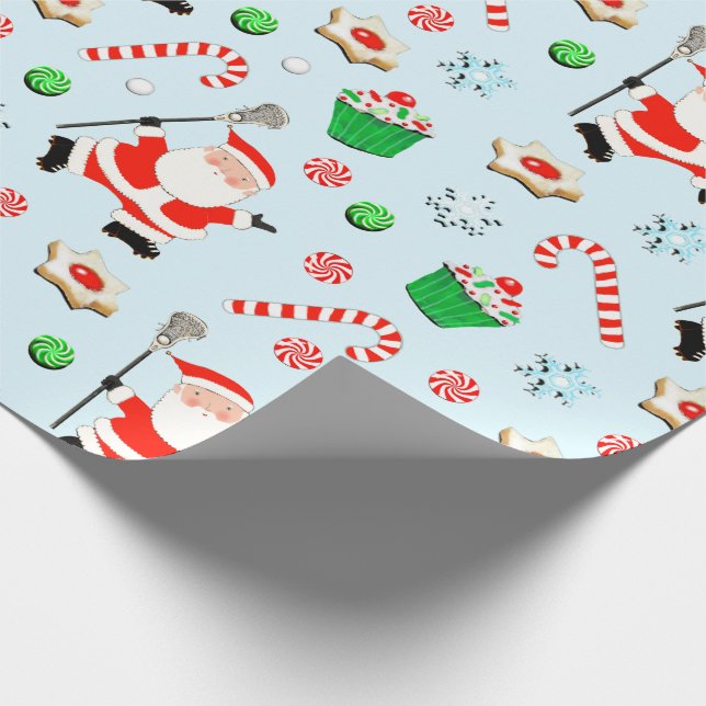 Creative Lacrosse Christmas Wrapping Paper (Corner)