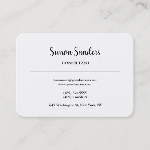 Creative Large Plain Simple Minimalist Black White Business Card