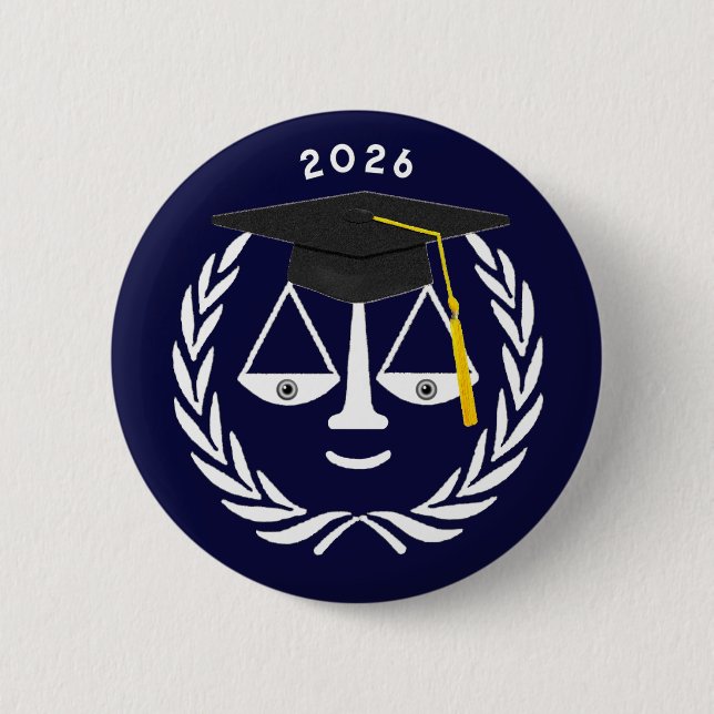 Creative Law School Graduation 6 Cm Round Badge (Front)