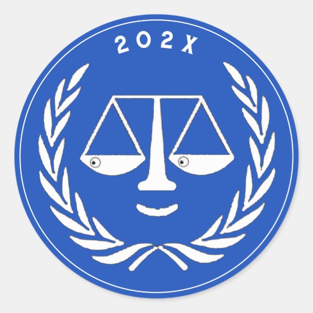 Creative Law School Graduation Classic Round Sticker (Front)