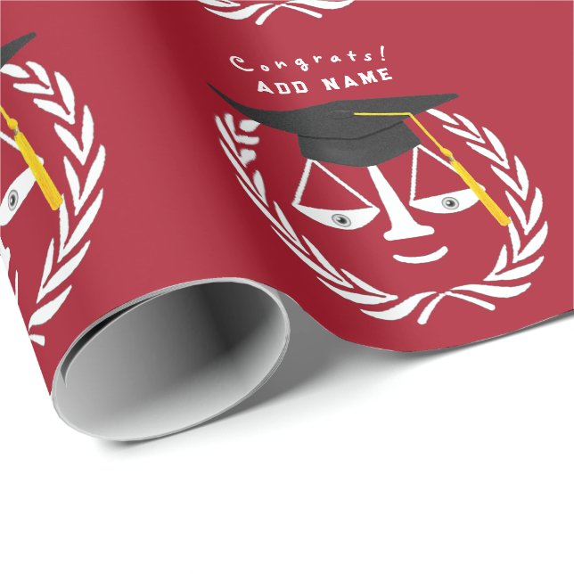 Creative Law School Graduation Gift Wrapping Paper (Roll Corner)