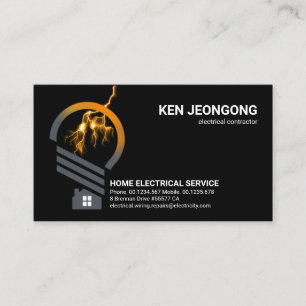 Creative Lightbulb Home Lightning Strike Business Card