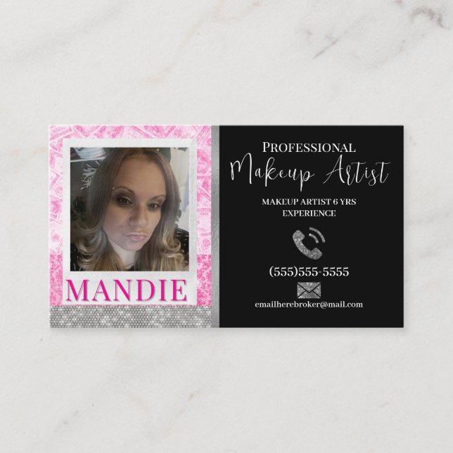 Creative Makeup Hair Lash Photo Card QR Code (Front)