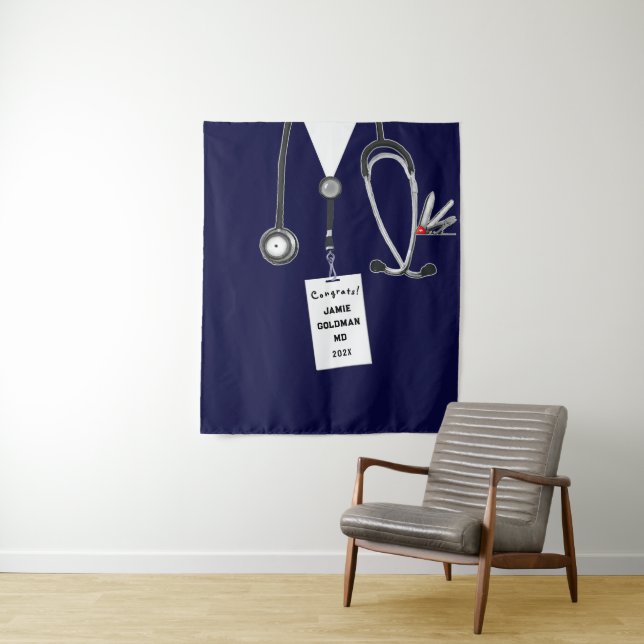 Creative Medical School Graduation Congrats Tapestry (In Situ)