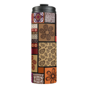 Creative mega set of seamless patterns inspired by thermal tumbler