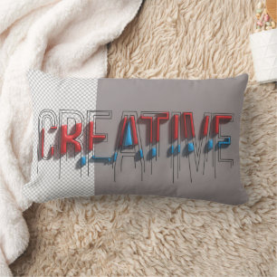 Creative - Melting 3D Typography Lumbar Pillow