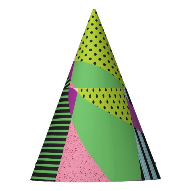 Creative Memphis Frame Modern Design Party Hat (Front)