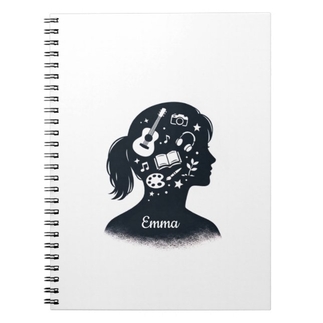 Creative Mind Silhouette | Personalized Artistic  Notebook (Front)