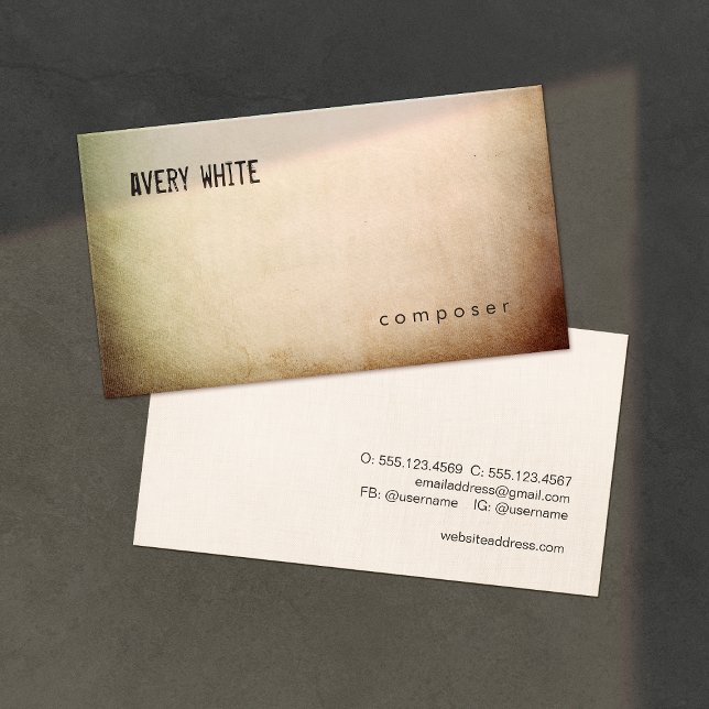 Creative Minimalist Aged Texture Look Business Card (Creator Uploaded)