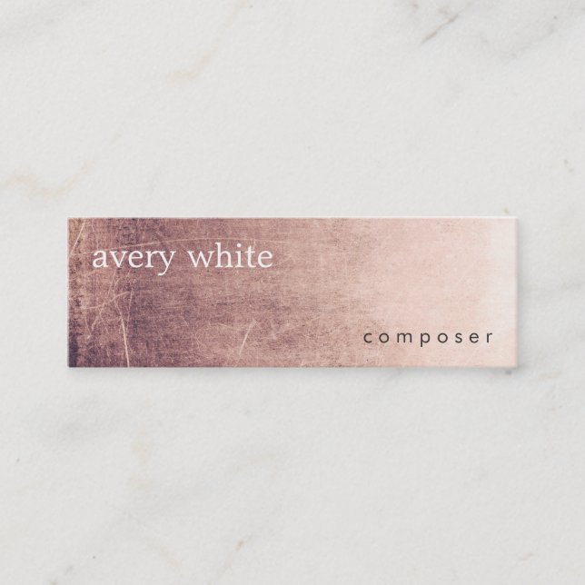 Creative Minimalist Aged Texture Look Mini Business Card (Front)